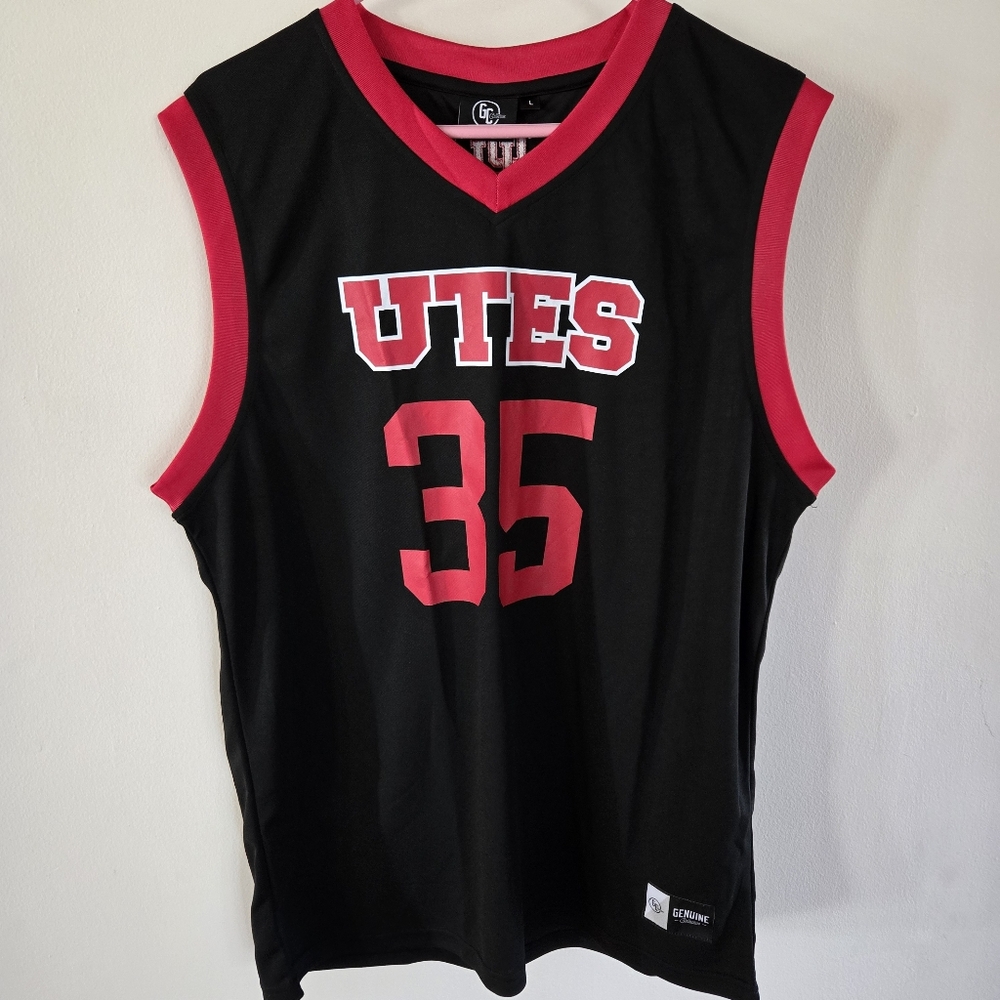 Utah Utes Basketball Jersey Men's Large Carlson #35 Genuine Collective NWT
